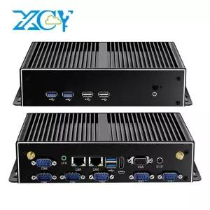 팬리스 산업용 컴퓨터 미니 PC 인텔 i3 i5 i7 4 세대 5 CPU 와이파이 4G LTE SIM 슬롯 윈도우 리눅스 6x CO