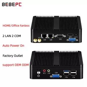 팬리스 미니 PC 인텔 셀러론 N2930 J1900 N2840 듀얼 LAN Windows 10 4 코어 산업용 데스크탑 컴퓨터 COM W