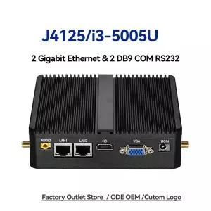 산업용 팬리스 미니 PC 셀러론 J6412 코어 i3-5005U 듀얼 LAN 2COM HDMI WIFI 윈도우 10 넷탑 오피스 컴퓨