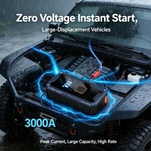 전문가용 3000A 99800mAh 차량 점프 스타터 150PSI 타이어 4 in 1 배터리 박스 파워 팩 LED 비상등