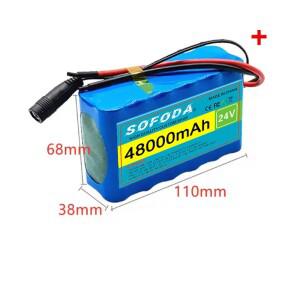 전기 오토바이 24V 캠핑 장비 + 옵션 플러그 2A 대 한 BMS와 6S2P 48000mAh 18650 리튬 배터리 팩