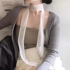여자 페미닌 캐주얼 도트 레이스 포인트 스카프