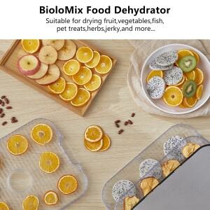 BioloMix 10L BPA 프리 5단 식품 건조기 (디지털 타이머 및 온도 조절 기능 포함 과일 채소 육류 육포 가능