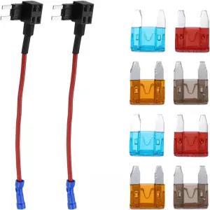 모토포르티 유니버설 2pcs 5A 75A 10A 15A ATM APM 블레이드 타입 퓨즈 플라스틱 파란색 1세트가 포함된