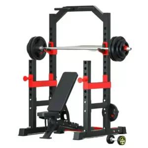 가정용 벤치 프레스 랙 역기 파워 바벨 스쿼트 실내 100kg 철제 케이스 포함 1.85m