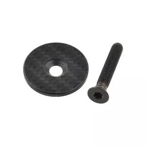 Yaruijia 풀 카본 헤드셋 탑캡 티타늄 볼트 M6 35mm 포함 118 MTB 로드 자전거 스템용 무광 블랙