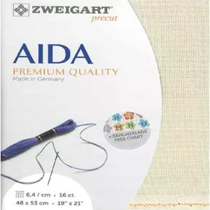 AIDA Zweigart 프리큐트 16 ct 3251 컬러 770 플래티넘 원단 크로스 스티치 48x53cm