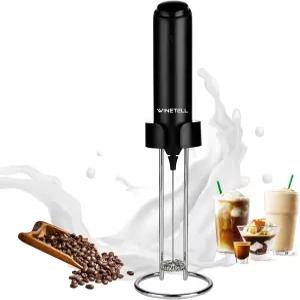 WINETELL 충전식 전기 우유 거품기 핸드헬드 USB C 스탠드가 있는 커피 강력한 라떼용 음료 믹서 핫 초콜릿