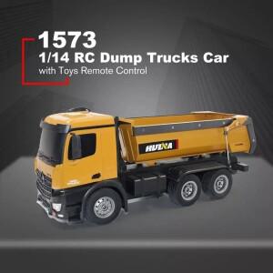 HUINA TOYS 1573 1/14 10CH 합금 RC 덤프트럭 엔지니어링 건설 자동차 원격 제어 차량 장난감 RTR 남자아이