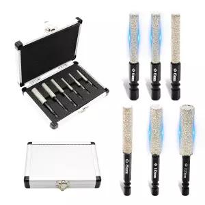 세라믹 및 타일 드릴용 다이아몬드 비트 세트 3540mm 확장 브레이즈 연삭 표면 건식 드릴링 왁스 코어 유리