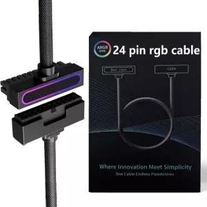ARGB 확장 케이블 PC 90도 디자인의 24핀 마더보드 전원 연장 이 다양한 공급 장치의 남녀 인터페이스에