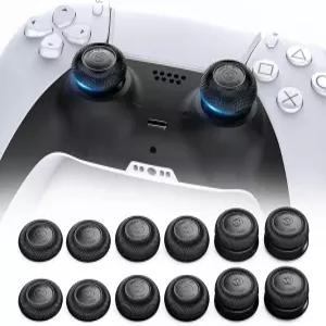 PS4/PS5 컨트롤러용 뉴데리 엄지 그립 정밀도 및 제어용 3가지 높이 옵션 낮음/중간/높음 플레이스테이션
