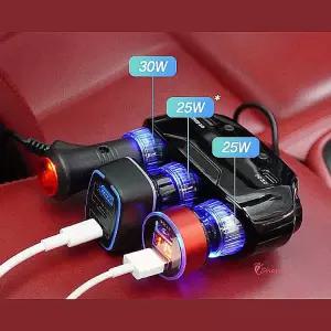 시거잭 충전기 고속 차량용 시가잭 램프 허브 usb 초고속 무선 c타입 급속 전압 듀얼 핸드폰tuv680