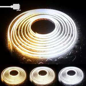 PAUTI COB LED 스트립 라이트 CCT 튜닝 가능한 흰색 IP65 방수 CRI90 164피트5m 2700K650K 디밍 24V 테이프