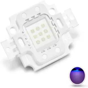 CHANZON 고출력 LED 칩 10W 보라색 자외선UV 395nm 900mA DC 9V 11V 10와트 SMD COB 발광 다이오드 전구