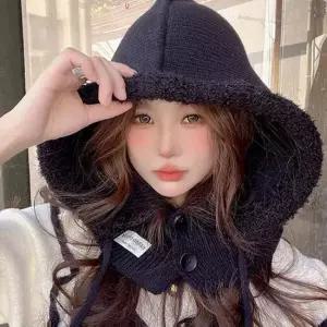 털 후드 바라클라바 뽀글이 겨울 여자 모자 넥워머 DD-12991