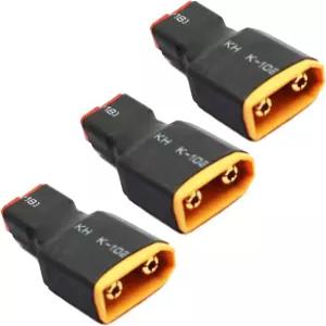 3PCS 공유구 케이블 없음 남성 T90 플러그를 여성 딘스 T 어댑터 커넥터로 변환하여 RC 카 보트 드론 리포