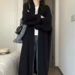 엘럽 여사친 니트 검정 롱 코트 카디건 봄가을 롱가디건 아우터 박템3