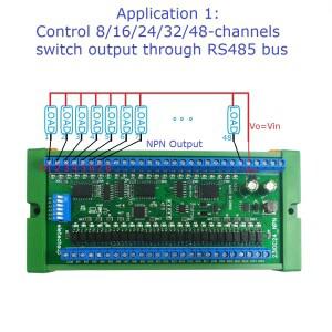 다기능 원격 IO 모듈 PLC DI-DO 확장 보드 DIN 레일 박스 표준 MODBUS RTU 프로토콜 RS485 8 16 24 32 48CH