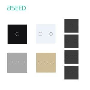 BSEED 벽 조명 스위치 미니 소형 소형 유리 패널 부품 123Gang 화이트 블랙 골드 터치 크리스탈 47mm