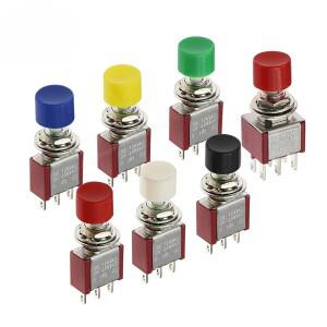 5개세트 PS102 6mm 36Pin 2 위치 미니 소형 순간 자동 반환 푸시 버튼 ON OFF 5A125V2A250V 토글