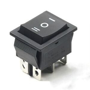 10pcs 6 핀 KCD4 AC 16A20A 250V125VAC DPDT 검정색 버튼 순간 스프링 복귀 OnOffOn 패널 마운트 로커 보트