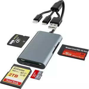 메모리 스틱 프로 듀오 어댑터 - SD/Micro SD/MS/xD-픽처 카드용 트리플 라이트닝/USB-C/USB-A 장착 4-in-1