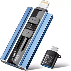 용 EATOP 256GB 플래시 드라이브 사진 및 비디오 백업용 USB 포토 스틱 외장 휴대폰 메모리 스토리지 앱