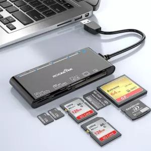 USB 3.0 SD 카드 리더 SDXC SDHC 마이크로 CF MS MMC 카메라 메모리 Mac OS Windows용 읽기/쓰기(5Gbps)를