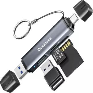 Dockteck SD 카드 리더 5G 초고속 USB3.0 SD/TF 3-슬롯 A/C to SD/Micro 메모리 UHS-I SD/SDHC/SDXC/MMC용