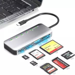 메모리 스틱 프로 듀오 카드 리더 SD/TF/CF/XD/MS용 7 in 1 어댑터 USB C 카메라용 멀티 게임 트레일