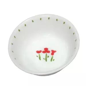 붉은꽃 도자기 대접 15.7cm 면기 국수 냉면 국그릇 다용도 볼 식기