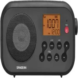 Sangean PR-D12 AM/FM NOAA 날씨 경보 디지털 튜닝 휴대용 라디오 블랙