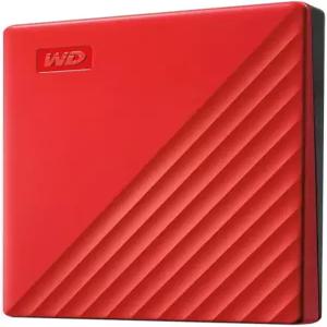 WD 1TB My Passport 휴대용 외장 하드 드라이브 빨간색 랜섬웨어 방지 및 비밀번호 보호 기능이 있는 백업
