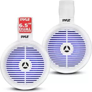파일 6.5인치 해상 웨이크보드 스피커 - 200W 방수 양방향 미니 박스 시스템 LED 조명 헤비 듀티 ABS 구조