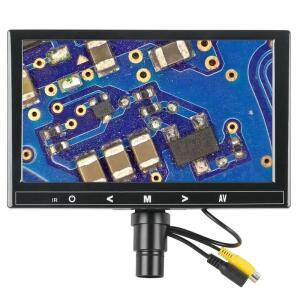 480 라인 AV TV 비디오 생물 현미경 C 마운트 카메라, 9 인치 디지털 LCD 모니터, 전자 접안 렌즈, 시계 전