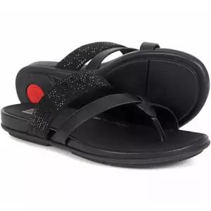 핏플랍 fitflop 그라시에 레더 블랙 여성 스트래피 토 포스트 (HO5-001)