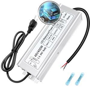 InShareplus 48V 400W LED 전원 공급 장치, IP67 방수 실외 드라이버, AC 90-140V ~ DC 저전압 변압기, 조명용 어댑터 변환기, 컴퓨터 프로젝트, 사용