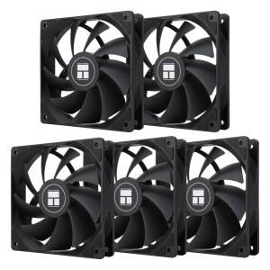 Thermalright TL-C12C X5 CPU 팬, 검은색 냉각, 불이 켜진 버전의 팬 1550RPM 속도, 120mm 컴퓨터 케이스 쿨러, 및 액체 쿨러용 PWM 제어를 갖춘 타이 설정 또는 접촉식 PC