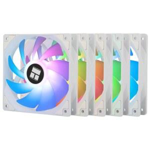 Thermalright 5팩 TL-C12CW-S CPU 팬 120mm 흰색 ARGB 케이스 쿨러 팬, S-FDB 베어링이 포함된 4핀 PWM 사일런트 컴퓨터 최대 1550RPM 냉각 5 수량