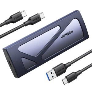 UGREEN SSD 인클로저, 도구가 필요 없는 USB C 외장, 10Gbps M.2 NVMe to 어댑터 / 리더로 M 및 B&M 키와 크기 2230 2242 2260 2280 지원