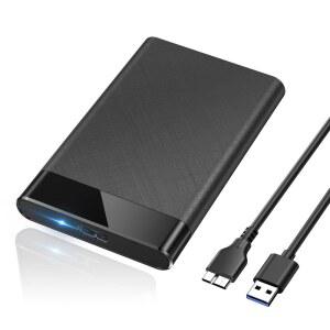 POSUGEAR 2.5인치 외장 하드 드라이브 인클로저 USB 3.0에서 SATA III까지 도구가 필요 없는 케이스(UASP 포함 7mm / 9.5mm SSD HDD), WD 도시바 삼성 히타치 PS4 Xbox PC TV와 호환 가능