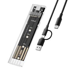 M.2 NVMe SSD 인클로저, USB 3.2 Gen 2 10Gbps의 고속-USB M-Key /(B+M) Key 호환, C-C to A 케이블 2230 / 2242 2260 2280 지원