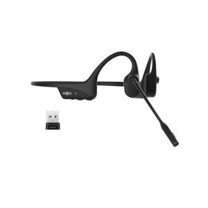 SHOKZ OpenComm2 UC 2025 업그레이드 - 붐 마이크가 장착된 오픈이어 무선 컴퓨터 헤드셋, 본 컨덕턴스 블루투스 스테레오 헤드폰, PC 및 Mac과 호환되는 USB-A 동글, Zoom 인증 C120UC