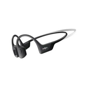 SHOKZ 오픈런 프로 미니 골전도 헤드폰, 러닝 및 운동용 오픈 이어 블루투스 무선 스포츠 땀에 강하며 배터리 수명이 길며, 딥 베이스, 마이크 위드 헤어 밴드, 블랙