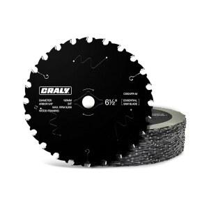 CRALY 6-1/2인치 24 톱니 나무 절단 카바이드 5/8인치 Arbor, OSB, 톱날, 라미네이트, MDF, 원형 팁, 25팩용 프레임 합판, 커프, 얇은
