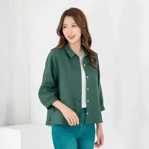 엄마옷 모슬린 엄마옷 자켓 린넨 7부 카라 셔츠형 605HJK135 중년여성/50대/60대/70대/빅사이즈/할머니옷/