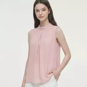 KARRA 모던하이넥나시블라우스_A6M0555