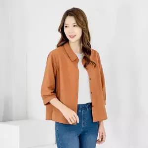 엄마옷 모슬린 엄마옷 자켓 인견 7부 셔츠형 무지 605HJK097 중년여성/50대/60대/70대/빅사이즈/할머니옷/