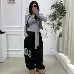 여자 스트릿 힙 스판 크롭 가디건 나시세트